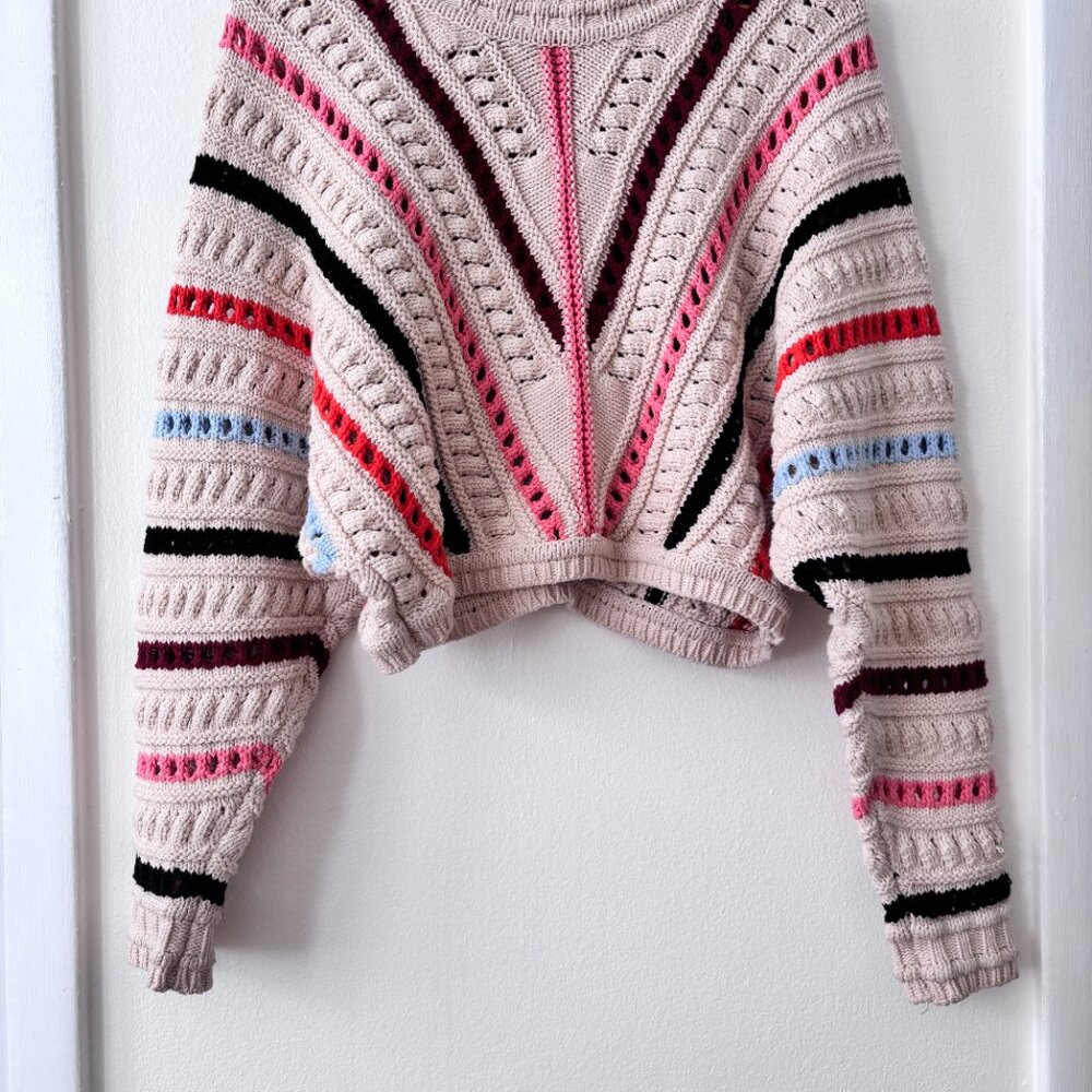 Callahan Kasey Crewneck Sweater in Ivory Multi Stripe - Picture 5 of 7